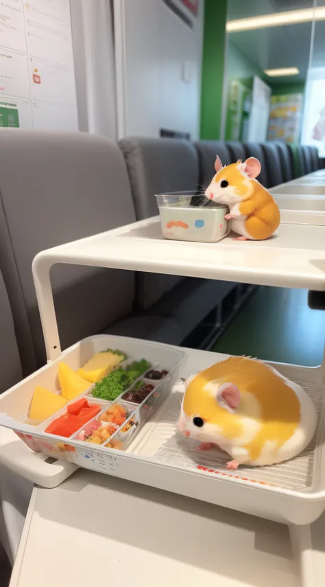 The look of a little gray hamster eating，adolable，3D animation style，white backgrounid，Clear edges，Clay style，Bubble Mart，IP animated avatars，Q version of the anime character，super-fine，ultra-clear，high qulity，OC rendering，3Drenderingof，400 resolution，1080...