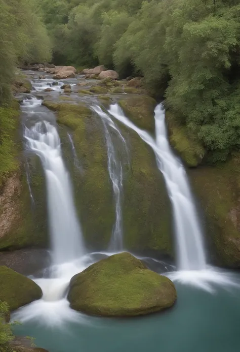 Crie uma imagem inspirado no testo a seguir:painting also had mountains. But these were full of escarpments and without vegetation. Over them was a sky where one was armed with a heavy rain, Lightning and thunder. Down the mountain a churning waterfall wit...