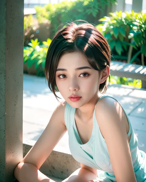 Alafed woman in white tank top, With short hair, young cute wan asian face, Gorgeous young Korean woman, Beautiful young Korean woman, beautiful Korean women, Young adorable Korean face, south east asian with round face, Korean Girl, korean female fashion ...