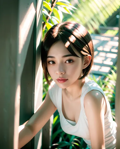 Alafed woman in white tank top, With short hair, young cute wan asian face, Gorgeous young Korean woman, Beautiful young Korean woman, beautiful Korean women, Young adorable Korean face, south east asian with round face, Korean Girl, korean female fashion ...