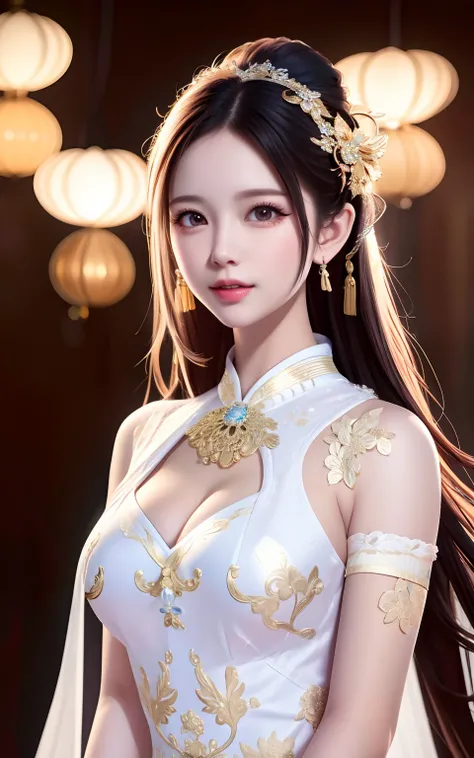 best quality, masterpiece, highres, 1girl,china wedding dress,hair ornament,necklace, jewelry,Beautiful face,upon_body, tyndall effect,photorealistic, dark studio, rim lighting, two tone lighting,(high detailed skin:1.2), 8k uhd, dslr, soft lighting, high ...