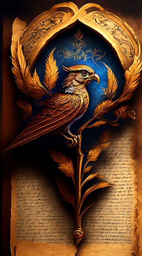 Create an image of an ancient scroll containing cryptic information about griffins and their powers.