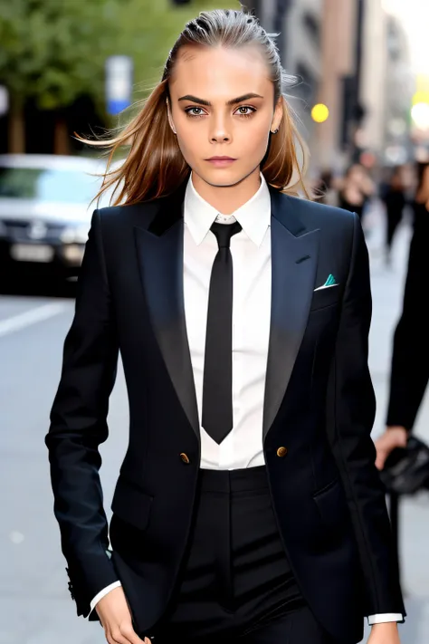 Cara Delevigne habiller comme une office girl sexy, sexy pose, high detailled, office