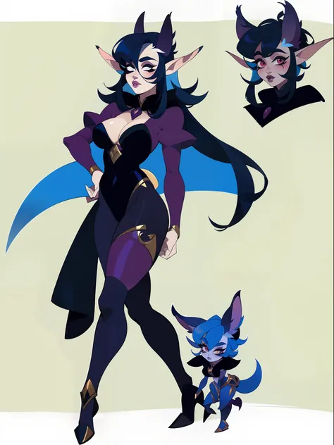 girl elf , big lips, (character concept adopt) ,  fullbody, yordle, ((gothic))