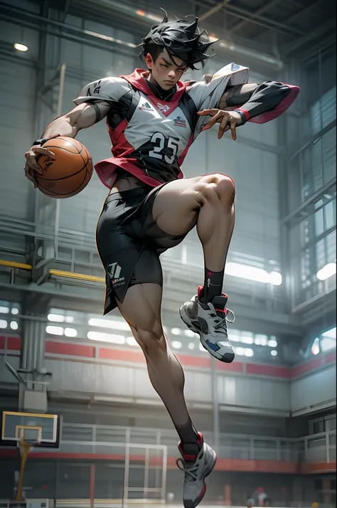 35mm camera lens，cool guy，athlete，basketball ball，Shooting，Jump up，detailedbackground，Asian Games，True skin texture，Smudge，Accurate facial features，dynamic blur，super-fine，ultra - detailed，high qulity，8K ，oc rendered，dynamic viewing angle，Hyper Real，Ultra ...