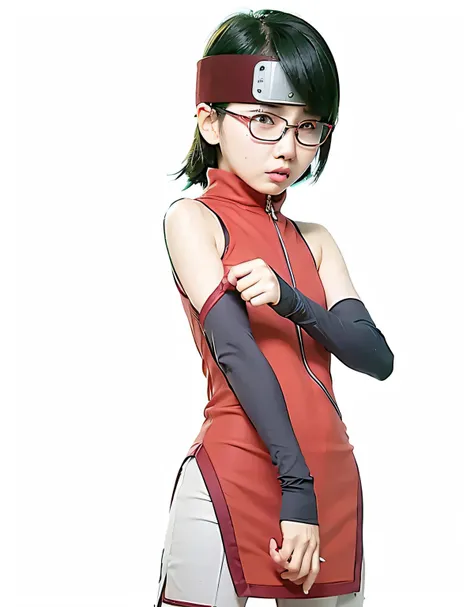 An asian woman angry wearing red sight glasses, ultra realistic, high quality, detailed face, photo realistic