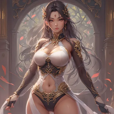 ((Masterpiece, Highest quality)), Detailed face, full bodyesbian, perfectly proportions，Full of details, Martial arts girl，lacepantyhose，epic exquisite  character art，Natural light