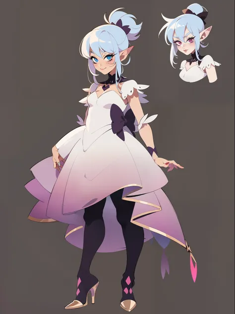 character concept adopt, female cute troll ,  ((gothic)), fullbody, dress. loli