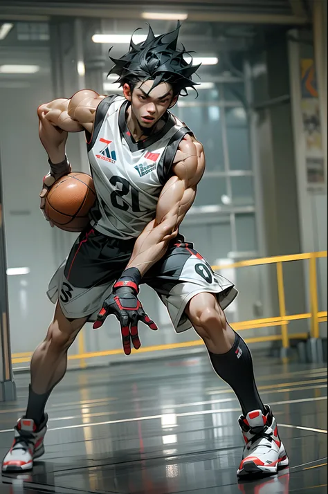 35mm camera lens，cool guy，athlete，basketball ball，Shooting，detailedbackground，Asian Games，Full body like，True skin texture，Smudge，Accurate facial features，dynamic blur，super-fine，ultra - detailed，high qulity，8K ，oc rendered，dynamic viewing angle，Hyper Real...