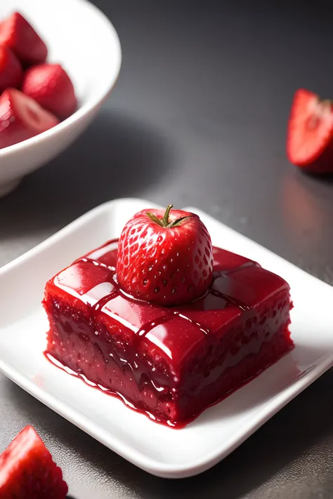 Create a photo of a vegan Vegan Red Fruit Pavé sweet