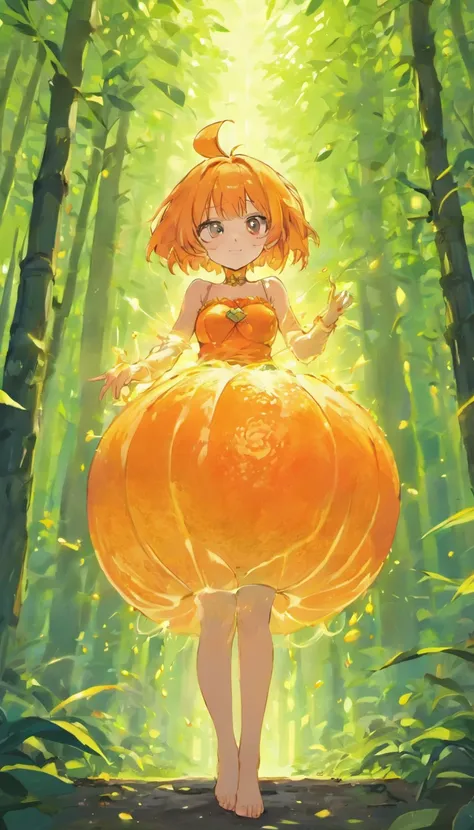 orange orchard, A large orange in a coniferous forest, bokeh, glare, radiance, Fantasy, fairycore, High Resolution, image, nami from one piece, bar, (sexypose), (wet clothing)