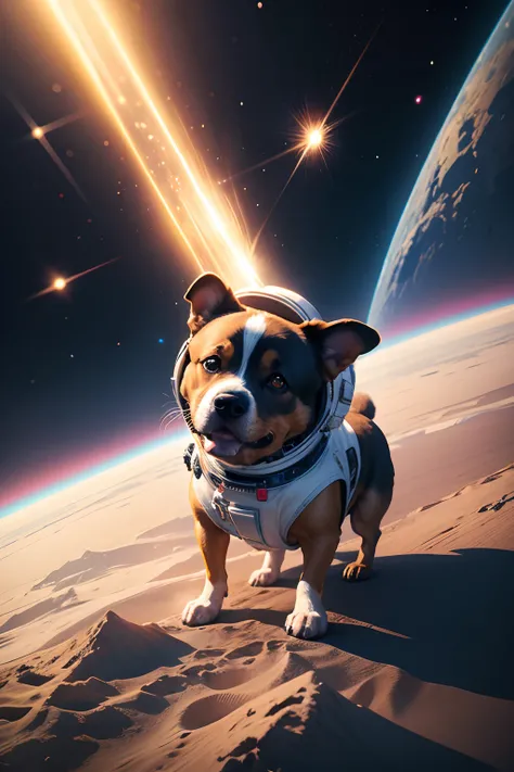 dog in the space