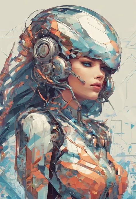 (Womens protogens),Cyberpunk,Mechanical,Glowing eyes,metal surfaces,Digital Display,advanced technique,Futuristic,neon light,electromagnetic field,Sharp edges,Streamlined design,Digital Biology,biomechanical,Mysterious atmosphere,Glass visor,enhanced sense...