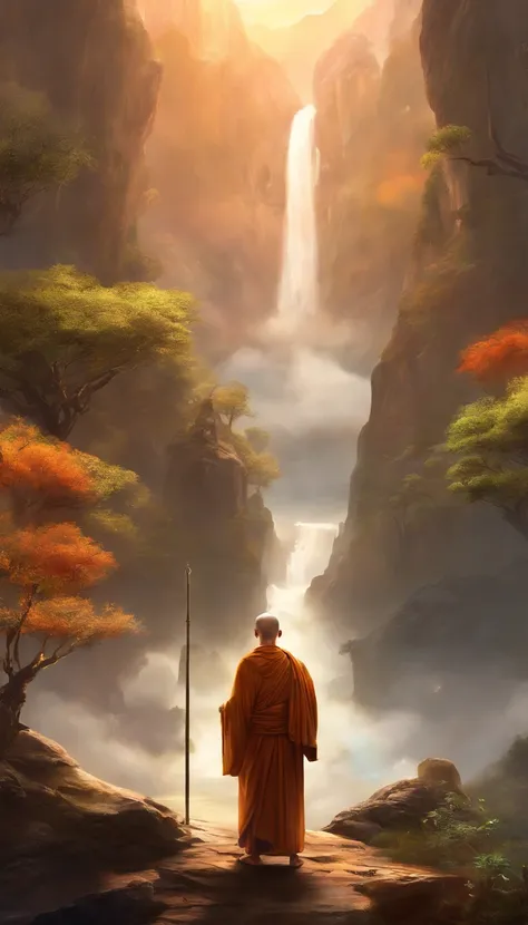 Ultra HD 4K Wallpaper (((("MASTERPIECE")))), [Recreate A Scene From "INTERSTELLAR" Movie] "cinematic" "ULTRA DETAILED" ((VERTICAL)) a Buddhist monk standing and praying,  extremely detailed