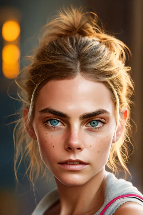 (science-fiction: 1.3), (Interior of the spacecraft: 1.2), Cara Delevigne, (piercing: 1), grands yeux gris, voleur voyou, tomboy, ((sourire narquois)), Smart and messy eye makeup, (Perfectly shaped eyes), leather tank top, (manteau noir), (incredibly high ...