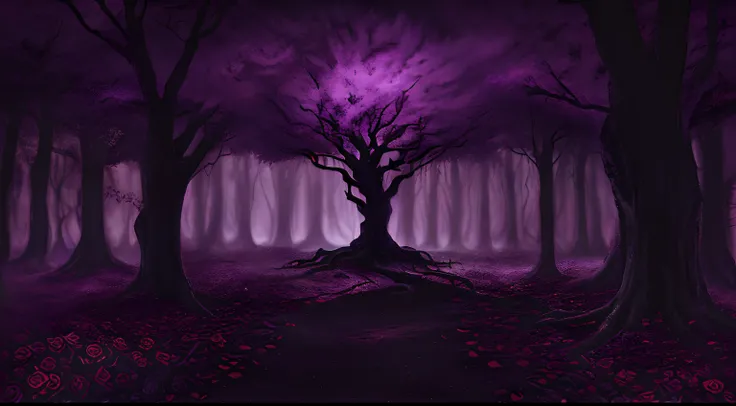 only background roots ,roses ,dark ,blood ,design ,metalic, masterpeice, dark, low light , purple, dark forest, beautiful