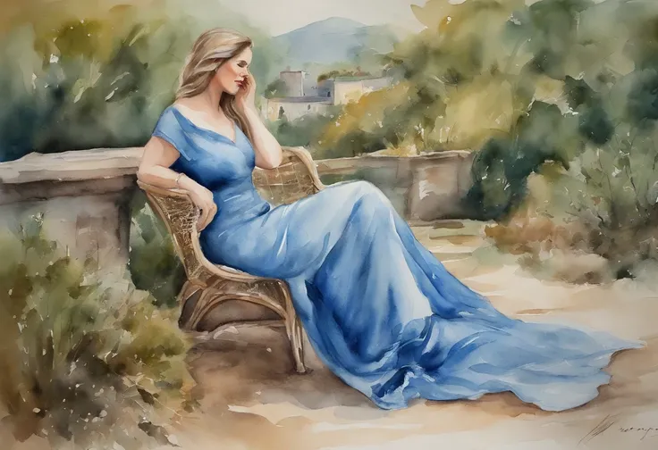 Mature woman, haughty and showing digity and self-love;, The woman is wearing a beautiful blue dress. paisagem urbana, The landscape is ultra detailed, tudo bem detalhado e lindo, ultra qualidade. Realismo 8K