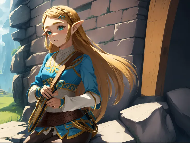 masterpiece, best_quality, 1girl, solo, princess zelda, nintendo, the legend of zelda, botw