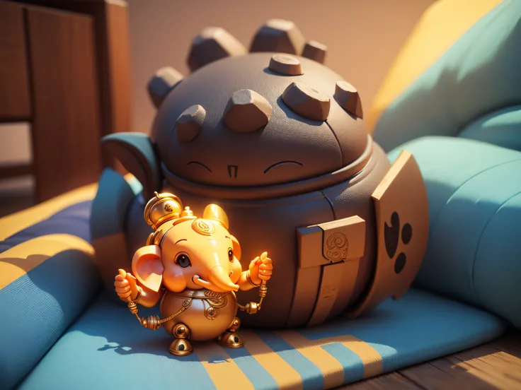 Adorable 3D Ganesha robots A Cute Illustration