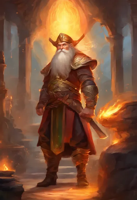 (Best Quality,Realistic,hight resolution:1.2),Dwarf,ember,Fantasy,Anime character,Blacksmith in the background,steel,One dwarf