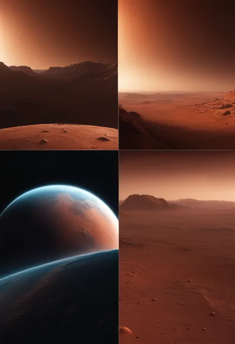 Realistic 4k cinematic planet Mars