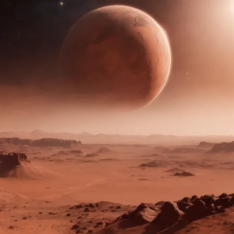 Realistic 4k cinematic planet Mars