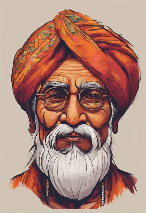 (old indian man:1.1,wearing turban:1.2,white bigger beard:1.1,bigger moustache:1.1,lighting cigar:1.2,in swag,extremely detailed facial hairs,portrait,half body,medium:oil painting,detailed eyes and face,detailed turban,traditional clothing,aged appearance...