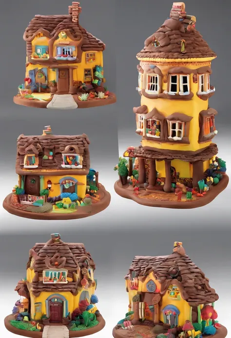 A SWEET HOUSE THAT HAS 2 FLOORS STUFFED AND BATHED IN CHOCOLATE, HIPER REALISTA