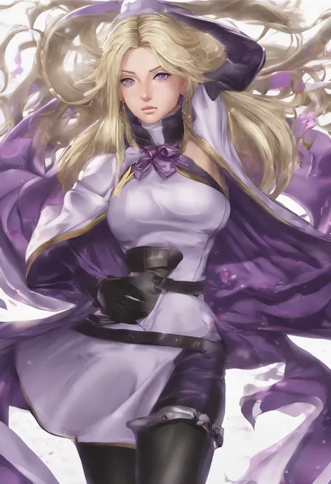 Menina anime deitada na grama com um vestido roxo e meias pretas, Commission for High Res, [ Arte digital 4K ]!!, Tsunade, Naruto, mulher bonita sedutora do anime, menina anime sedutora, Tifa Lockhart com cabelos brancos, na grama, inspirado no INO, art co...