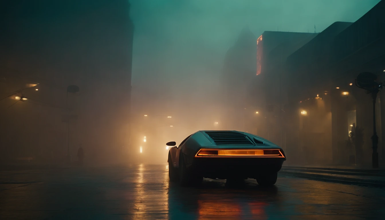 Um quadro fixo, paisagem urbana da cidade futurista do filme Blade Runner 2049. cinemactic. 8k. disco Rigido. alta qualidade.