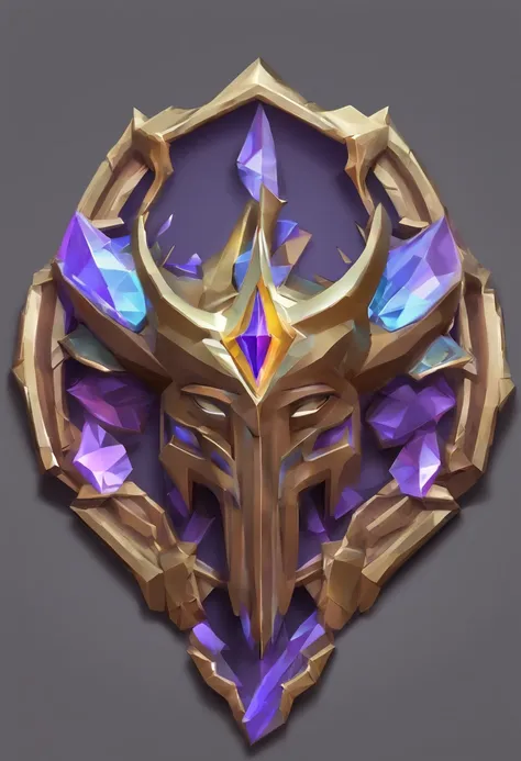 Game medallion with closeup of metal human head with crown,, Estilo de Arte Hearthstone, arte estilo hearthstone, Arte conceitual de Hearthstone, Arte conceitual do jogo Riot, Estilo de League of Legends, iconic character splash art, Coroa de League of Leg...