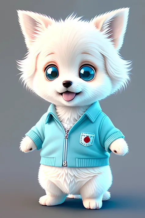 cachorrinho、Yuru Chara、3D Pixar Adorable Style Cute White Albino Corgi, estilo disney, design de personagens, Financiador