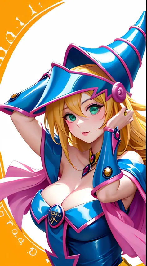 (obra maestra, calidad superior, mejor calidad, arte oficial, Beautiful and Aesthetic: 1.2), (1 niña dark magician girl), detalle extremo, (arte fractal: 1.3), colorido, the most detailed