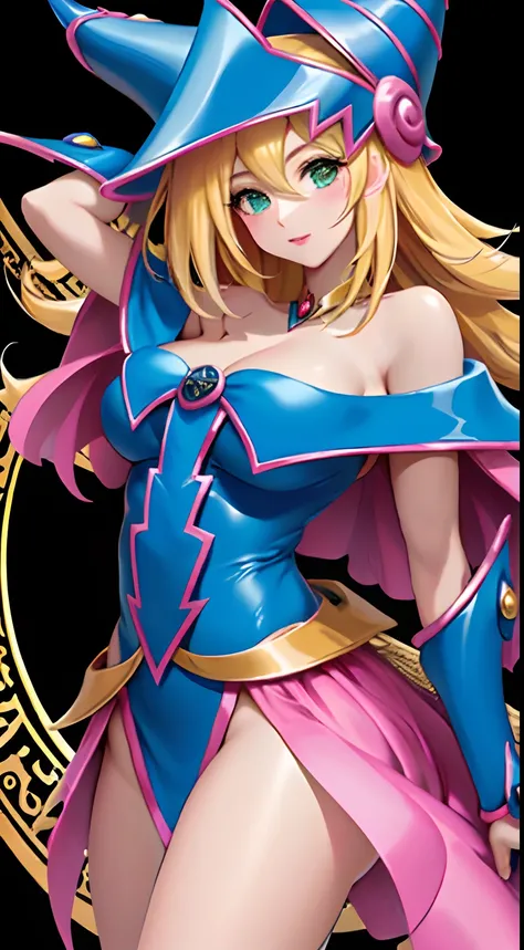 (obra maestra, calidad superior, mejor calidad, arte oficial, Beautiful and Aesthetic: 1.2), (1 niña dark magician girl), detalle extremo, (arte fractal: 1.3), colorido, the most detailed