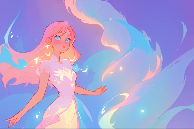 beautiful anime girl in glowing intricately designed ballgown, inspired by Glen Keane, inspired by Lois van Baarle, disney art style, by Lois van Baarle, glowing aura around her, by Glen Keane, jen bartel, glowing lights! digital painting, flowing glowing ...