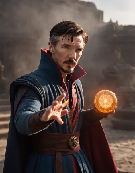 Dr Strange, battle pose, magic portal