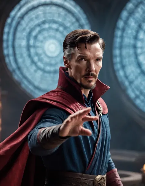 Dr Strange, battle pose, magic portal