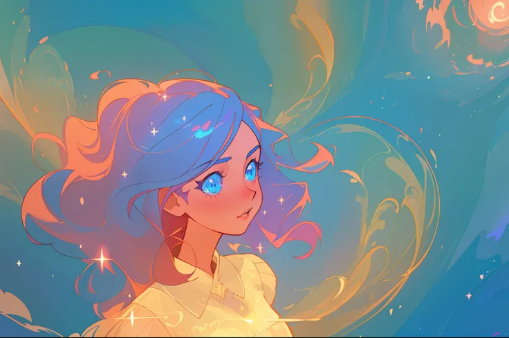 beautiful anime girl in flowing ruffle layered ballgown, inspired by Glen Keane, inspired by Lois van Baarle, (disney art style), by Lois van Baarle, glowing aura around her, by Glen Keane, jen bartel, glowing lights! digital painting, flowing glowing hair...