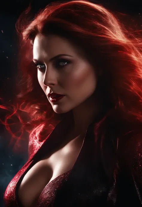 Character Scarlett witch from marvel universe, dark ness, Glowing scarlet eyes, , Very dark colors, Dark-light particles,  Mshiff, Wallpaper Art, UHD wallpaper