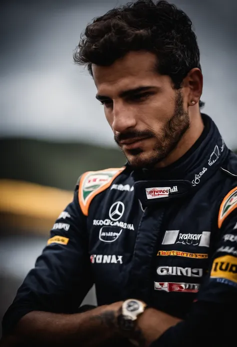 Colombian Formula 1 Man Driver, 28 anos, cavanhaque, tatuagens