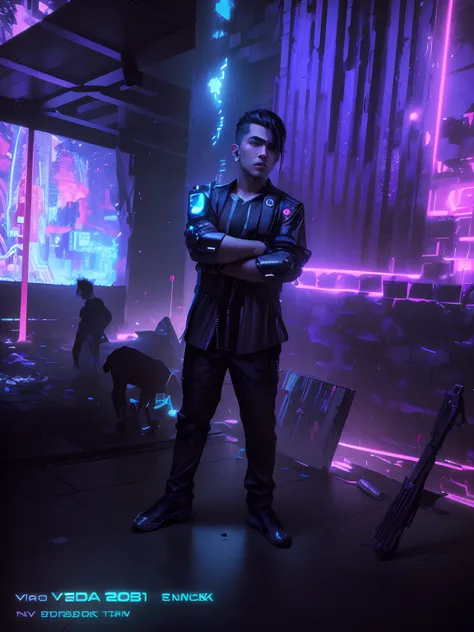 change background, cyberpunk, handsome boy,8k wallpaper, original face, High deatails