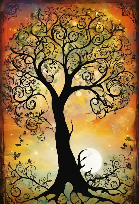 tree of life,witch casting,mystical spells,glowing,enchanted forest,moonlit night,strong magic,ancient wisdom,magical creatures,sacred rituals,ethereal beauty,spiritual connection,deep enchantment,supernatural powers,mysterious energies,moon goddess,elemen...