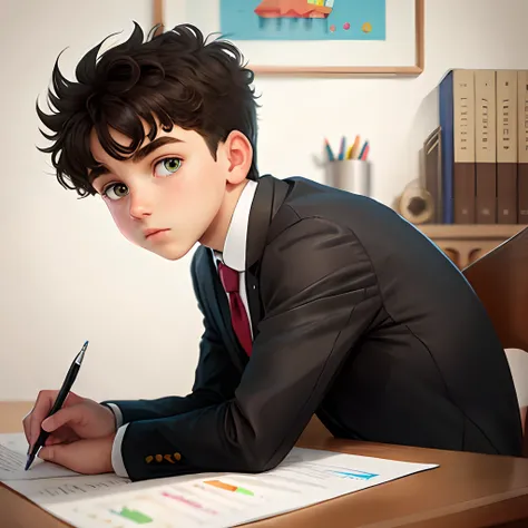 Male lawyer kid Q version cartoon