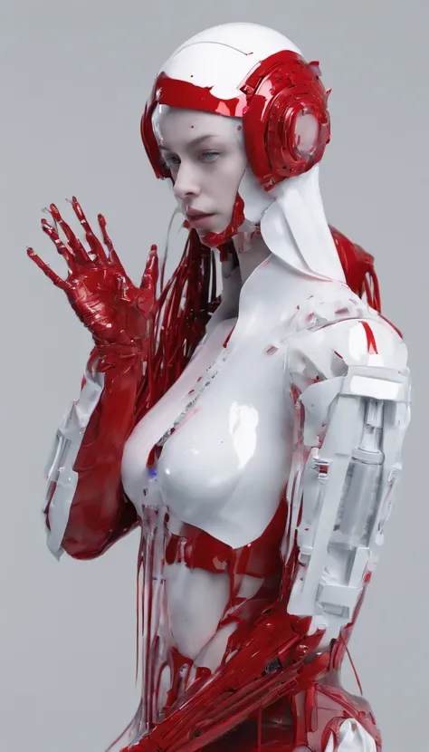 Blood red room, Pantalla de TV blanca parpadeante, Estatua de Buda, Cabello largo y negro, con el pelo despeinado, Cubrir un ojo y una cara, Ojos rojos brillantes, Wear a transparent white robe, Pechos llenos que se avecinan,Licor,diablo， extendiendo sus manos，Endereza tu cuerpo, Red nails are exposed, Pinch the camera, hiper HD, Anatomically correct, piel texturizada, Super detail, Detalles altos, alta calidad, A high resolution, 8k, hiper HD, Anatomically correct, piel texturizada, Super detail, Detalles altos, alta calidad, La mejor calidad, 8k,Leishnampo,Room 2,horror