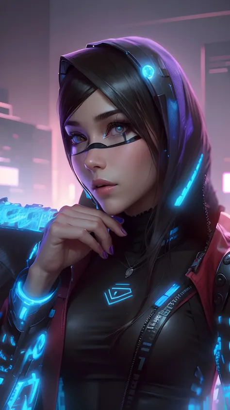 Change background cyberpunk handsome , cute girl ,beautiful face ,realistic face, 8k, ultra realistic