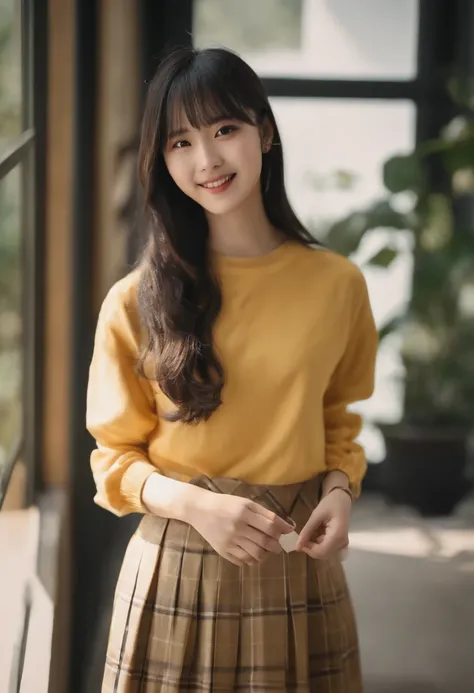 top-quality, Photorealsitic, ​masterpiece, 8K, Hi-Res, 独奏, 1girl, (((infp young woman))),sixteen years old、full bodyesbian、(small tits), ((Look at viewers)), (look at a camera), ((Various hairstyles close to long)）、Perfect straight black hair、((With bangs)...