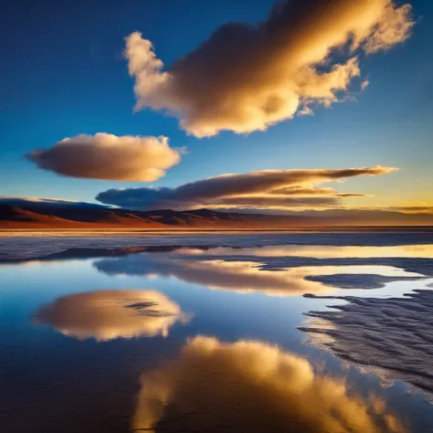 Large body of water with clouds in the sky, At Salar de Uyuni, Amazing reflections of the sky, Incredible reflections, beautiful reflection, stunning photo, epic and stunning, Crossing the Blue Horizon