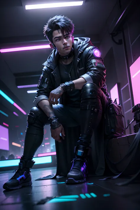 Change background cyberpunk handsome boy. realistic face. 8k realstic face.