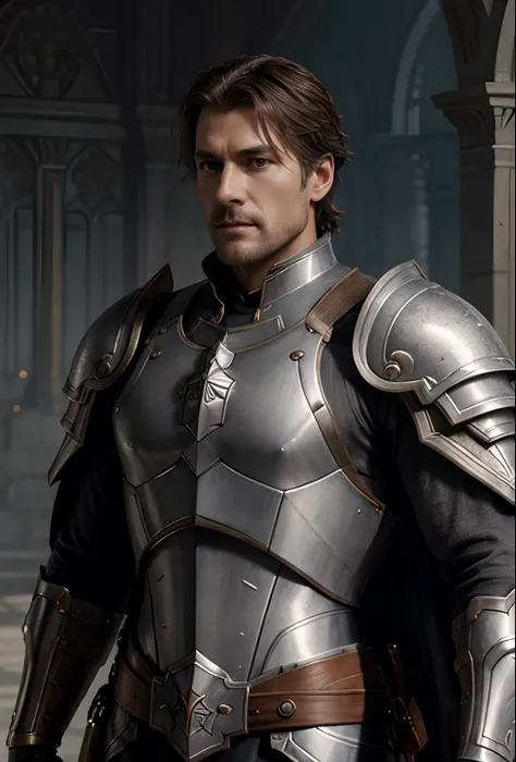 redshift style, painted portrait of a paladin, masculine, mature, handsome, upper body, grey and silver, fantasy, intricate, elegant, highly detailed, digital painting, artstation, concept art, smooth, sharp focus, illustration, art by gaston bussiere and ...