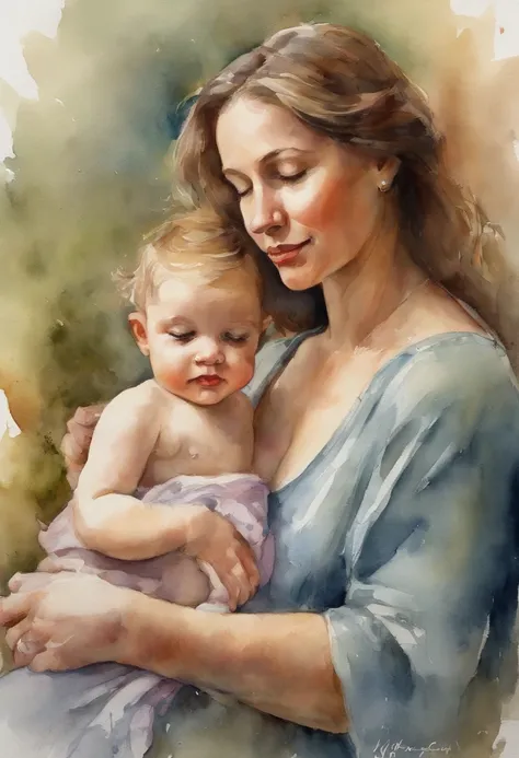 (Young mother) Holding a child and a spoon in his hands, 30 years, (Tired:1.1), (Sleepy:1.2), (Optimistic view:1.2), lilt,slight smile, Enjoying life, (Best Quality, 4k, High Resolution, Sharp boundaries), (Detailed eyes and lips), (soft-lighting), (bright...